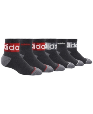 adidas Big Boys Blocked Linear Ii Quarter Sock Pack of 6