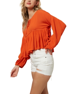 image of O-Neill Juniors- Rosie Tie-Neck Top