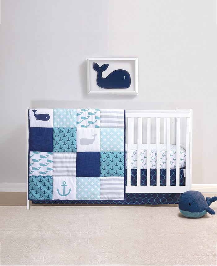 The Peanutshell PS Nautical 3 Piece Crib Bedding Set Macy s