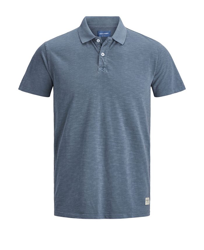 Jack & Jones Men's Washed Single Jersey Organic Short Sleeve Polo Shirt ...