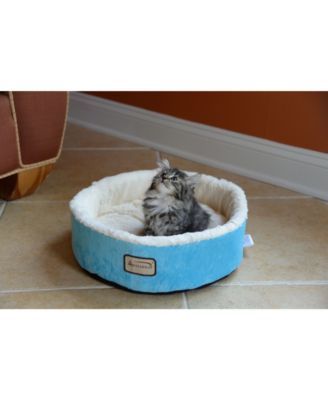15" Soft Plush Round Dount Cat Beds, Dog Cuddler C12HTL/MB - Waterproof and Skid-free Base