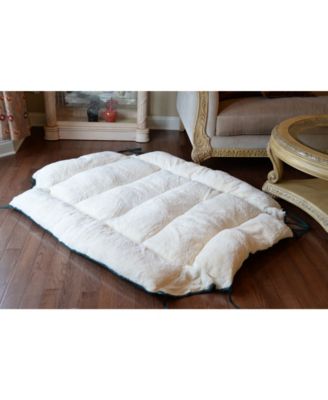 Pet Bed & Mat, Luxury soft Dog Cushion, Laurel Green/Ivory, Large