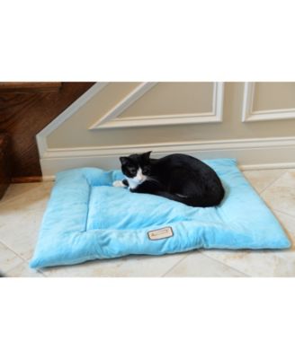 M01CTL-L Large Pet Bed Mat , Dog Crate Soft Pad With Poly Fill Cushion, Sky Blue