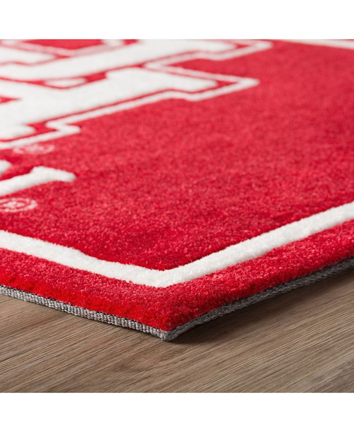Luxury Sports Rugs Houston Colho Red 1'8" x 2'6" Area Rug Macy's