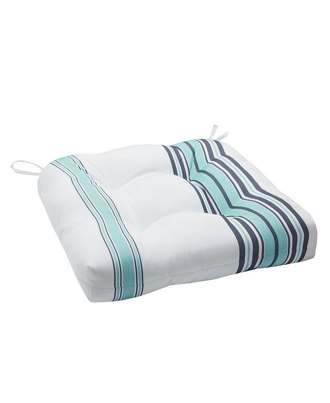 Madison Park Newport Stripe 20" x 20" Scotchgard Outdoor Chair Pad Seat