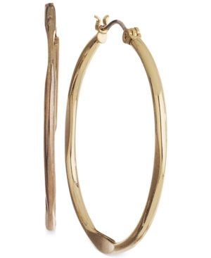 Nine West Earrings, Gold-Tone Medium Hoop Earrings