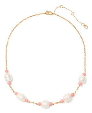 image of Kate Spade New York Gold-Tone Freshwater Pearl (11x14mm) Collar Necklace, 17