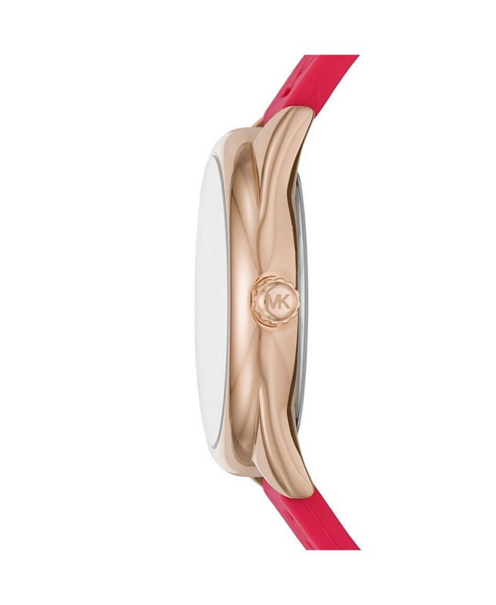 Michael Kors Women's Janelle Three-Hand Pink Silicone Watch 42mm MK7142 ...