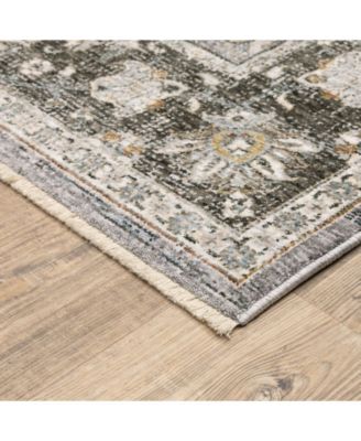 Maharaja 91E Gray and Blue 6'7" x 9'6" Area Rug