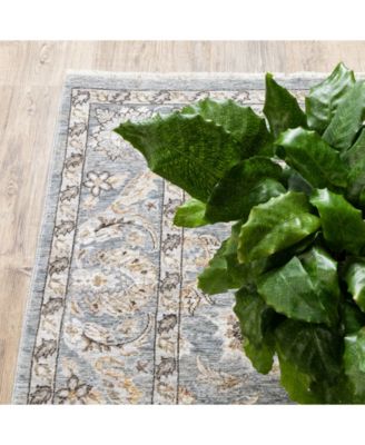 Maharaja 70E Blue and Ivory 9'10" x 12'10" Area Rug