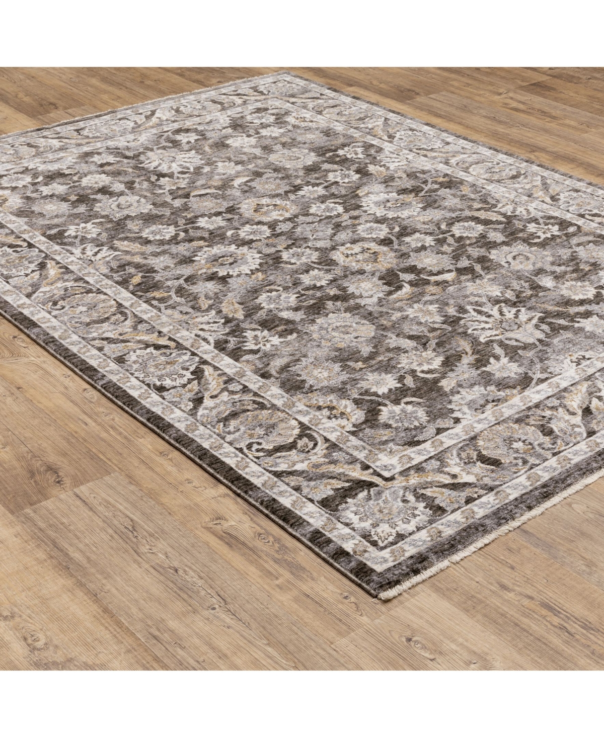 Shop Jhb Design S Kumar Kum03 Gray And Ivory 6'7" X 9'6" Area Rug In Gray,ivory