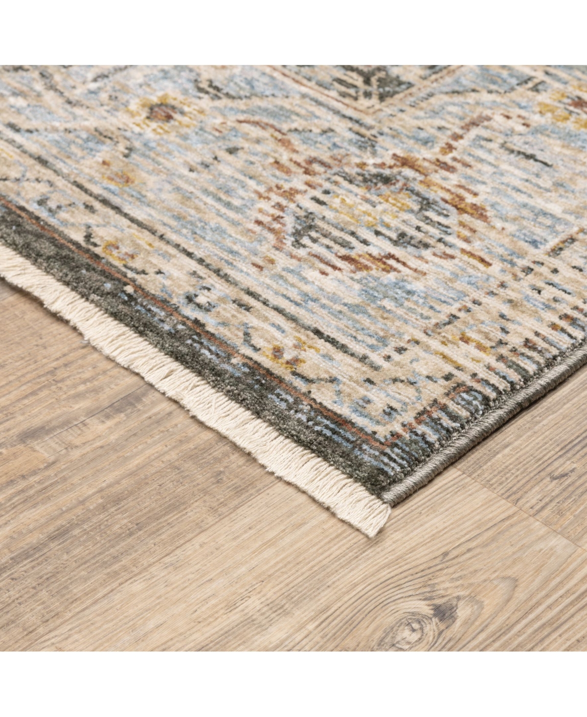 Jhb Design Maharaja 1803x Gray And Blue 2'3" X 7'6" Runner Rug In Gray,blue