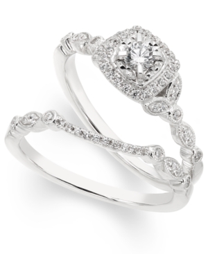 image of Diamond Vine-Inspired Bridal Set (3/8 ct. t.w.) in 14k White Gold