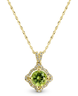 image of Peridot (1 ct. t.w.) & Diamond (1/8 ct. t.w.) 18