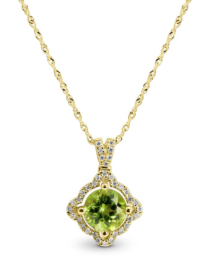 Macy s Peridot 1 ct. t.w. Diamond 1 8 ct. t.w. 18