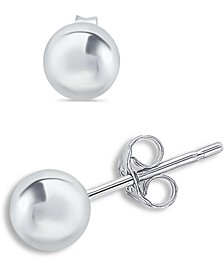 Ball Stud Earrings (10mm) in Sterling Silver, Created for Macy's