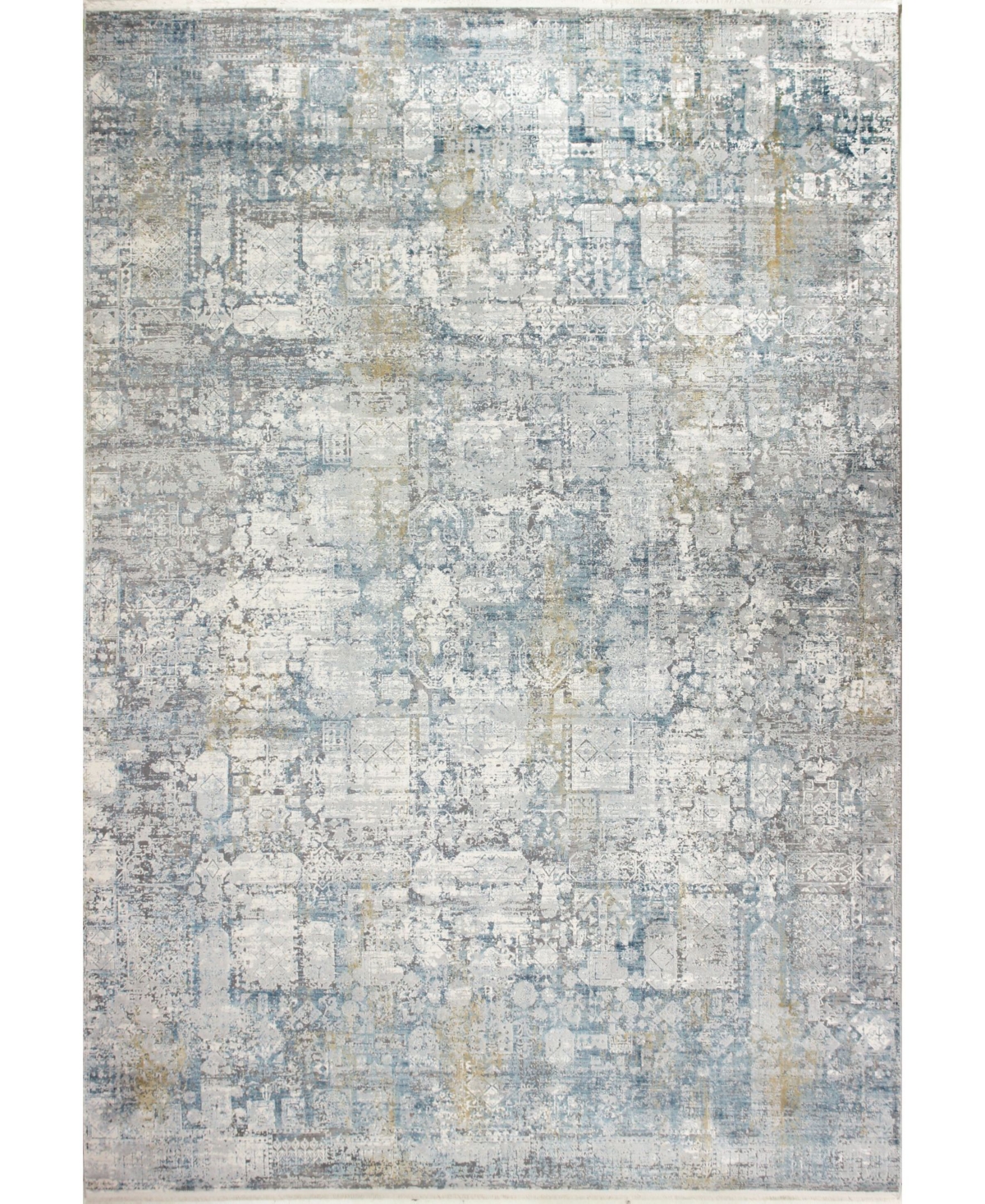 Bb Rugs Charm Cha-05 Gray, Blue 7'9" X 9'9" Area Rug In Gray,blue