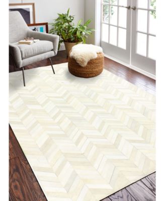 Bashian Cowhide Fie-01 White 5' x 8' Area Rug