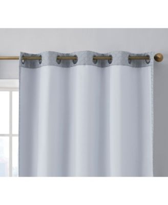 Siena Pattern 100% Complete Blackout Thermal Insulated Double Layer Window Curtain Grommet Panels - Energy Savings & Soundproof, Set of 2