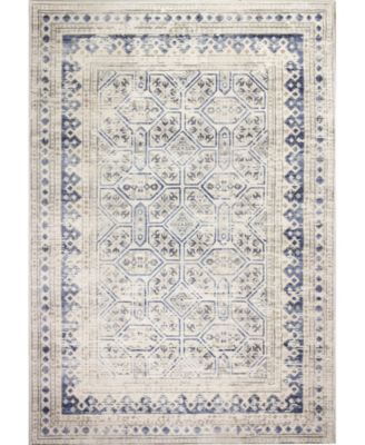 Bb Rugs Mesa Mes 05 Ivory Blue Rug In Ivory,blue