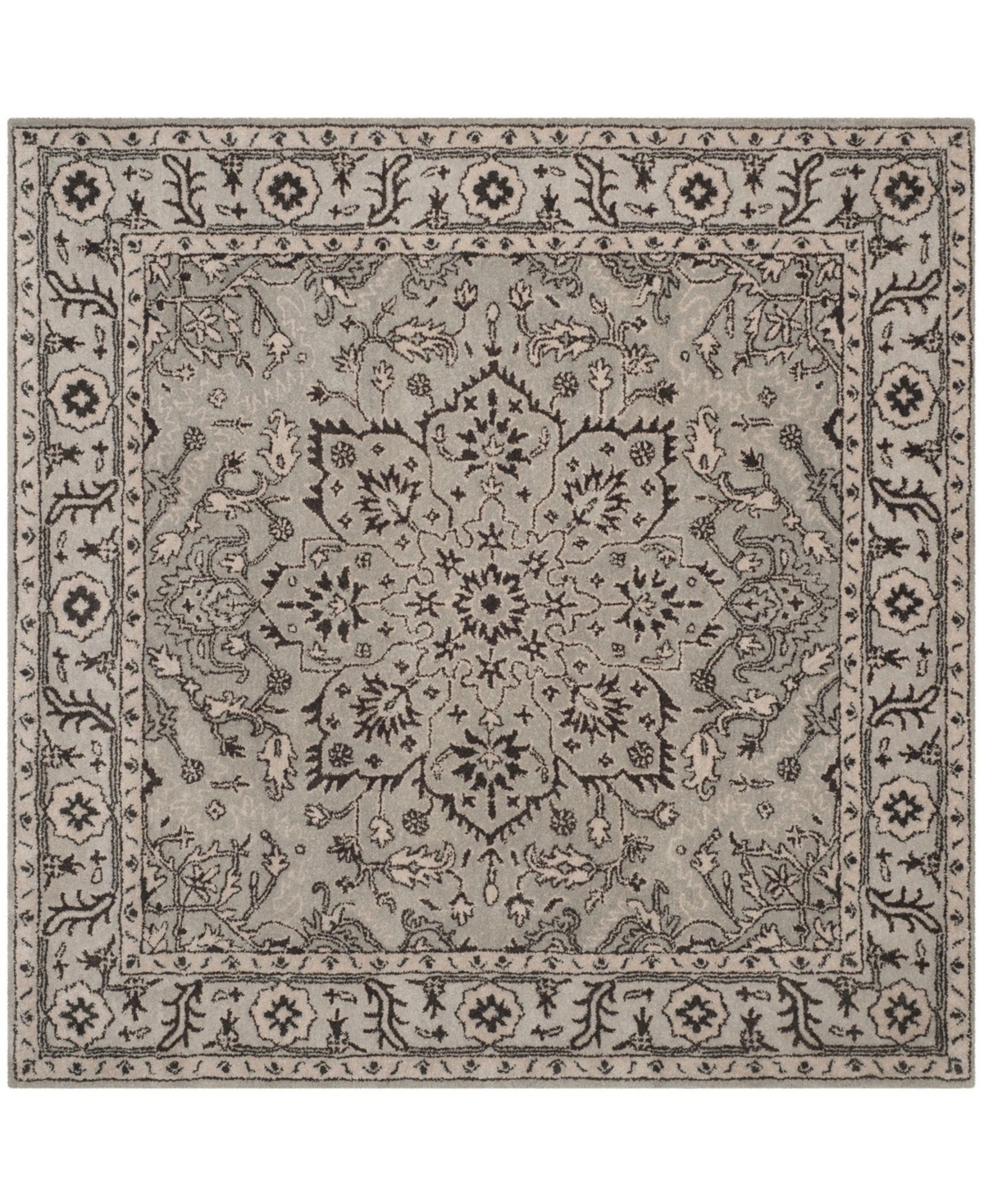 Safavieh Antiquity At58 Gray and Beige 6' x 6' Square Area Rug - Gray