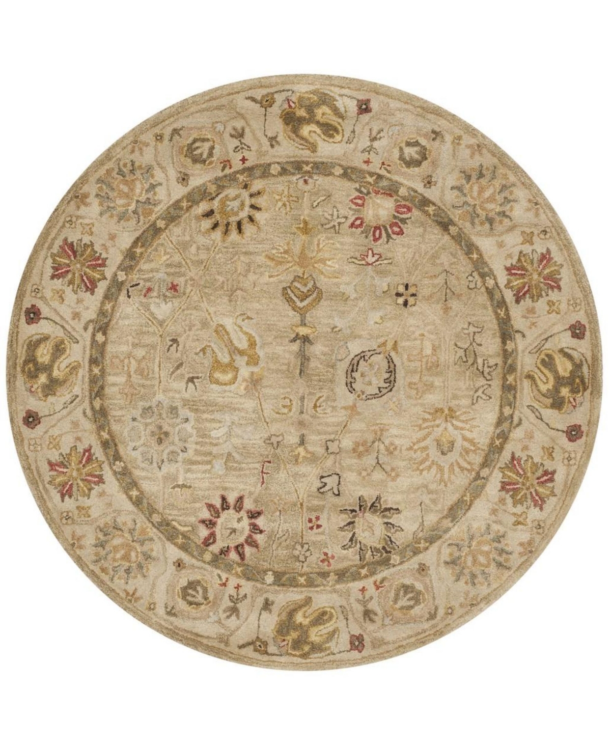 Safavieh Antiquity At859 Taupe 6' x 6' Round Area Rug - Taupe