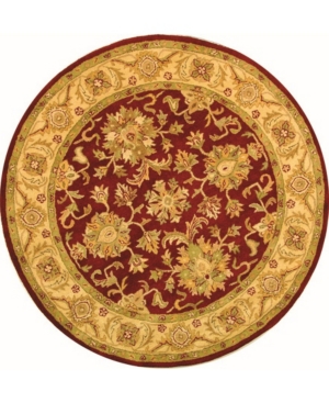 Safavieh Antiquity At312 Red And Gold 6' X 6' Round Area Rug