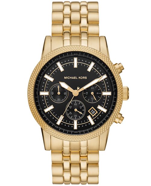 Michael Kors Men's Chronograph Gold-Tone Stainless Steel Bracelet Watch ...