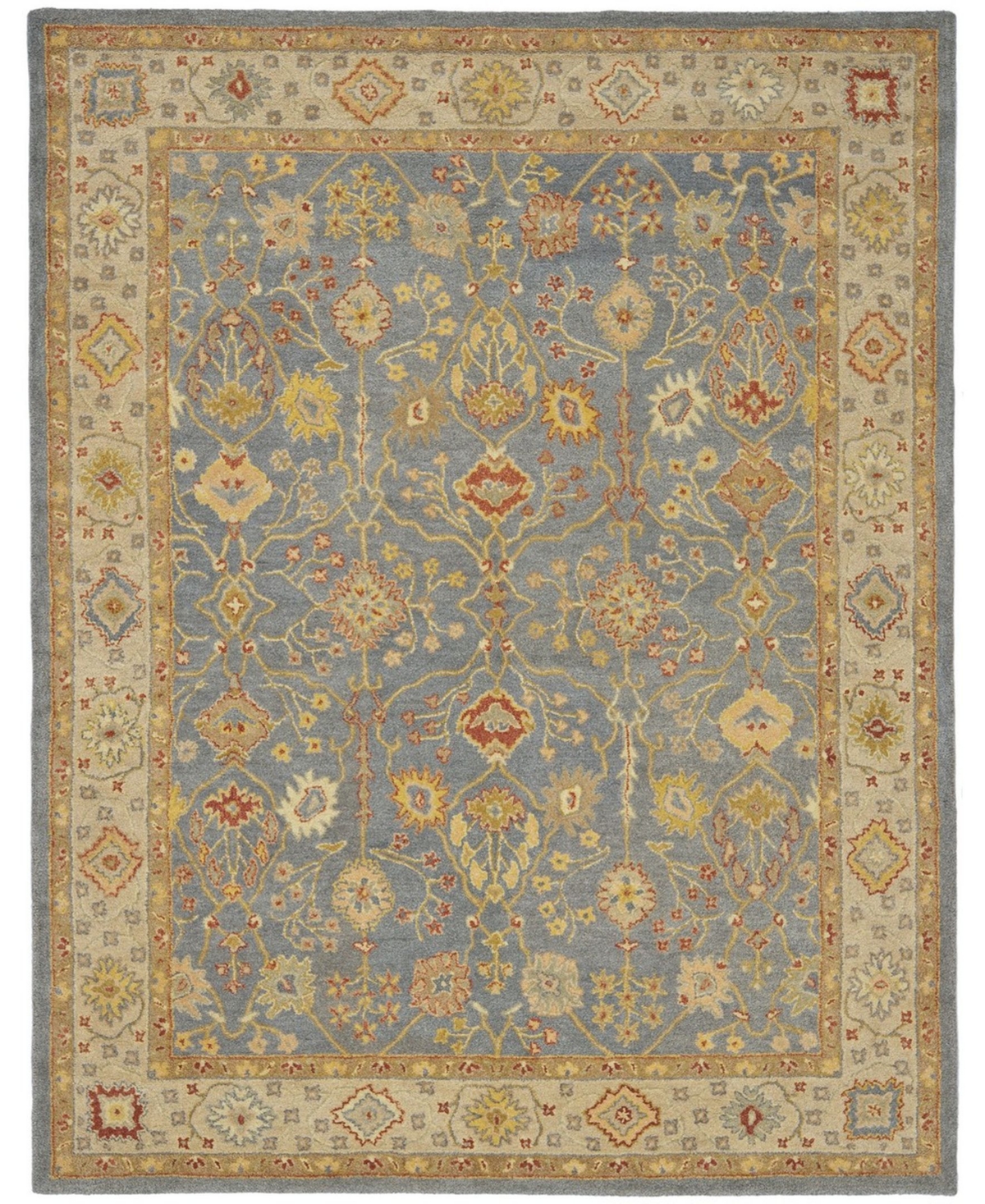 Safavieh Antiquity At314 Blue and Ivory 7'6in x 9'6in Area Rug - Blue