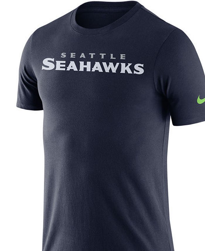 Nike Men's Seattle Seahawks Dri-Fit Cotton Essential Wordmark T-Shirt ...
