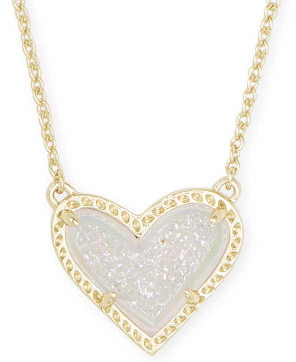 Kendra Scott Stone Heart Pendant Necklace, 15" + 2" extender & Reviews