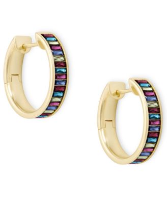 Kendra Scott - Small Baguette-Crystal Hoop Earrings, 1"