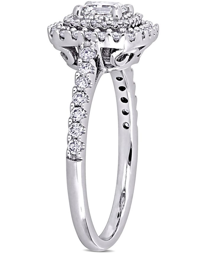 Macy's - Diamond Asscher Center Halo Engagement Ring (1 ct. t.w.) in 14k White Gold