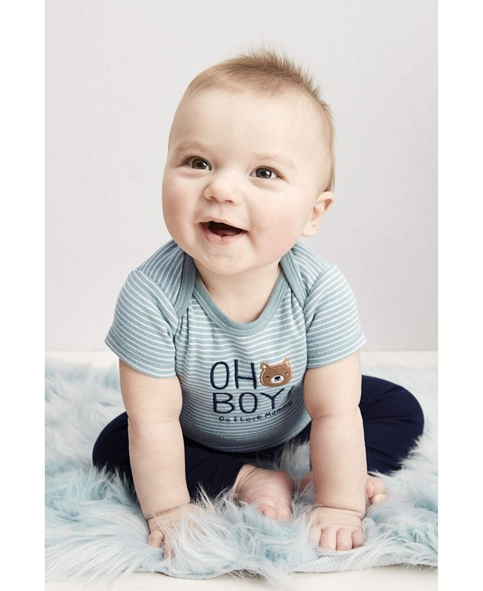 Carter S Baby Boys 3 Pc Oh Boy Bear Cotton Bodysuits Pants Set Reviews Sets Outfits Kids Macy S