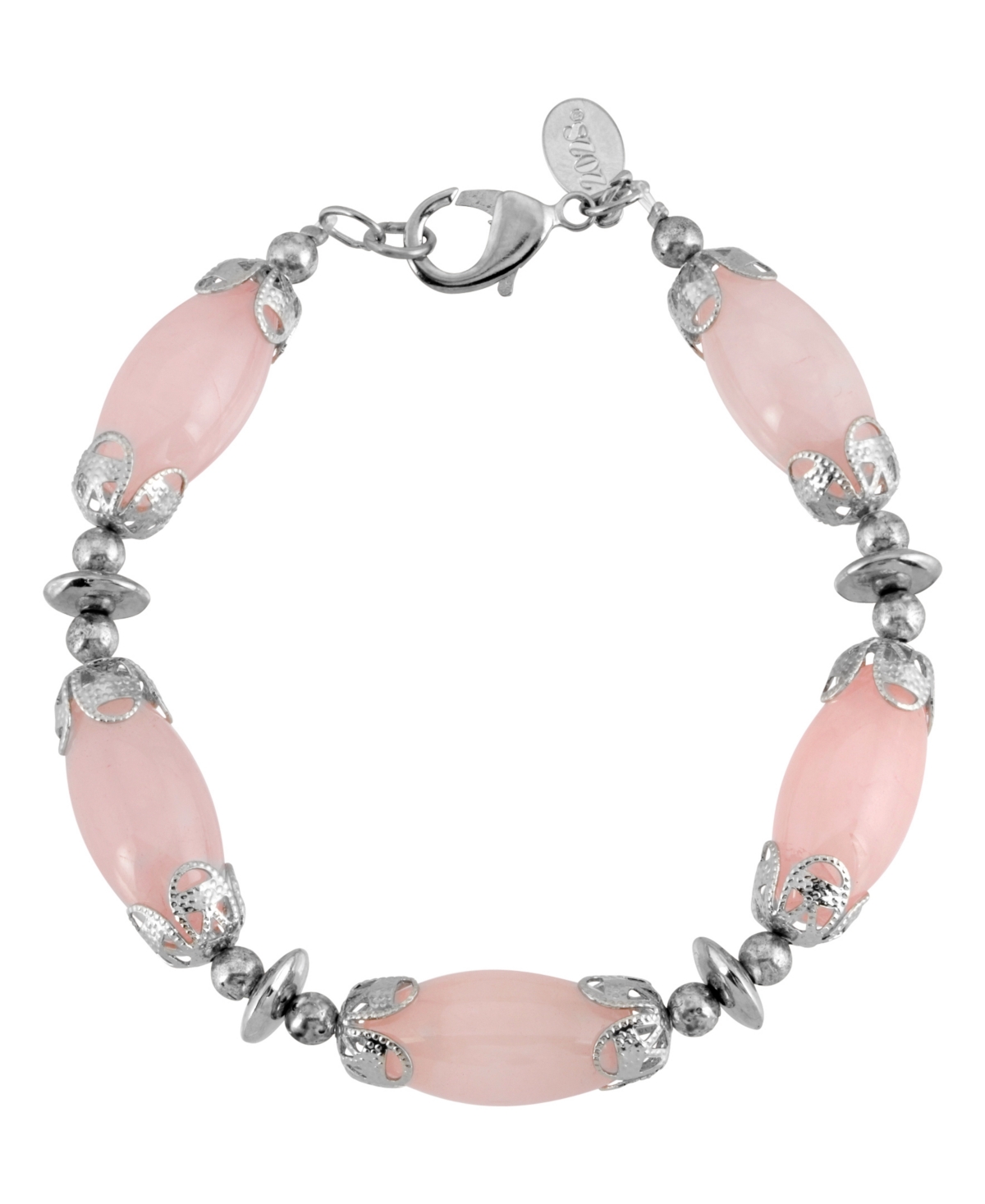 2028 Silver-tone Semi Precious Bead Bracelet In Pink