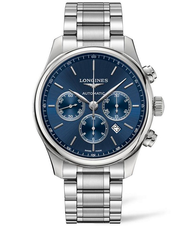 Longines - Men's Swiss Automatic Chronograph Master Collection Stainless Steel Bracelet Watch 44mm