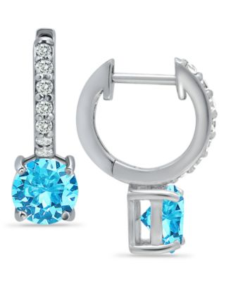 Giani Bernini - Colored Cubic Zirconia Huggie Hoop Earrings in Sterling Silver