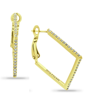 image of Giani Bernini Cubic Zirconia Square Hoop Earrings in 18k Gold-Plated Sterling Silver, Created for Macy-s