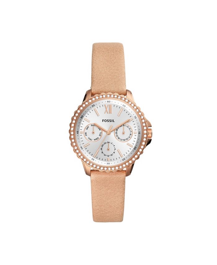 Fossil - Women's Izzy Blush Leather Strap Watch ES4888