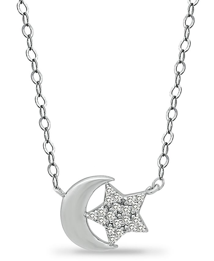 Giani Bernini Cubic Zirconia Moon & Star Pendant Necklace in Sterling ...