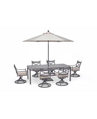 Agio - Montclaire Outdoor 7-Pc. Dining Set (84" x 42" Dining Table and 6 Swivel Chairs) with Sunbrella&reg; Cushions, Created for Macy's