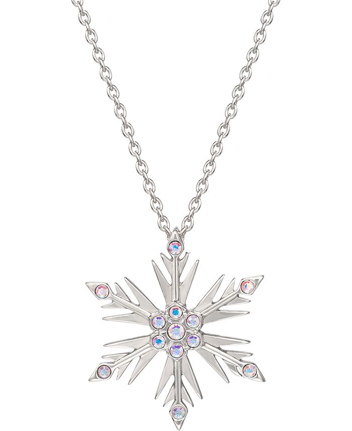 Details about   Disney Frozen Elsa Silver Tone Blue Oval Pendant with Crystals Necklace 