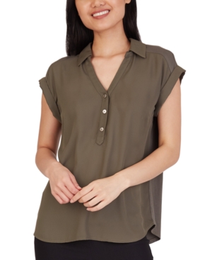 image of Bcx Juniors- Collared V-Neck Top
