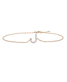 Diamond Initial Chain Link Bracelet (1/10 ct. t.w.) in 14k Gold