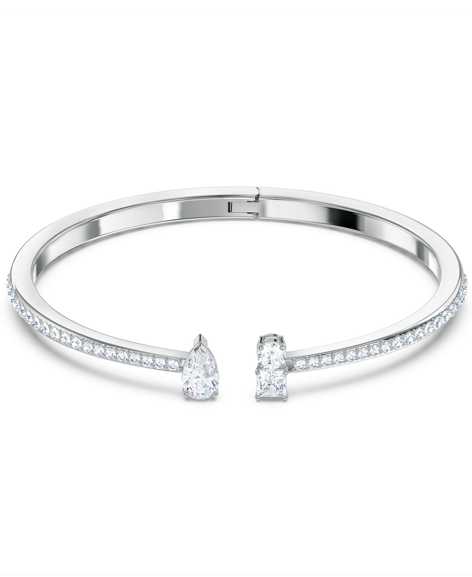 Silver-Tone Crystal Cuff Bracelet