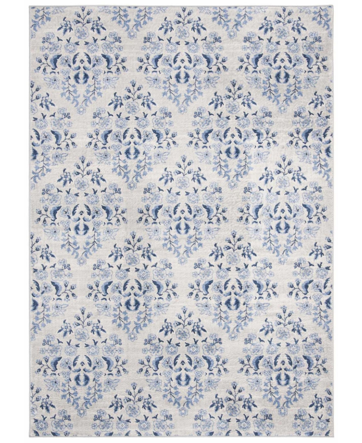 Martha Stewart Collection MSR2856D Cream and Blue 8' x 10' Area Rug - Blue