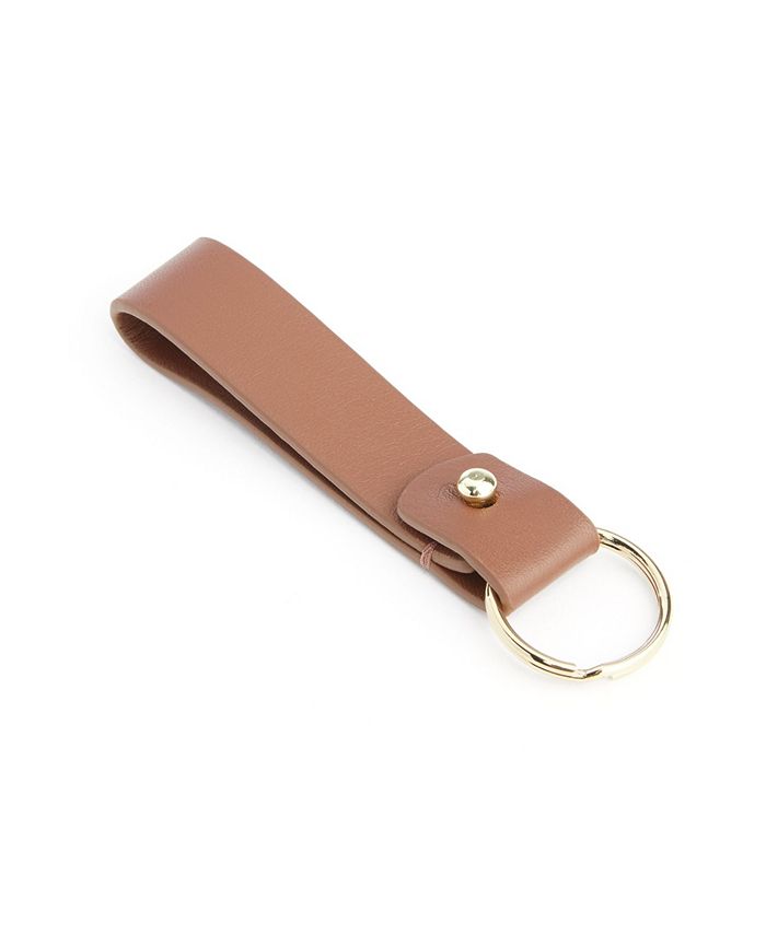ROYCE New York Leather Loop Key Fob with Gold Hardware - Macy's