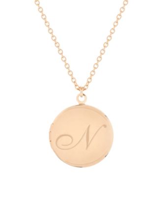 14K Gold Plated Isla Initial Long Locket Necklace