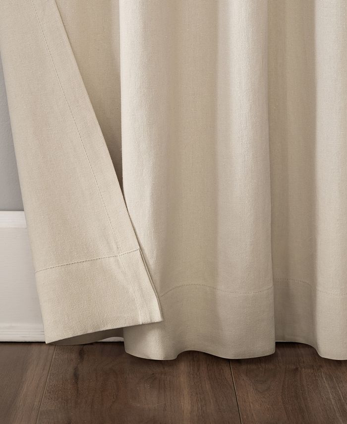 Noble Linens White Linen Blend Energy Saving Grommet Curtain Panel, 50 x  84 2 Panels