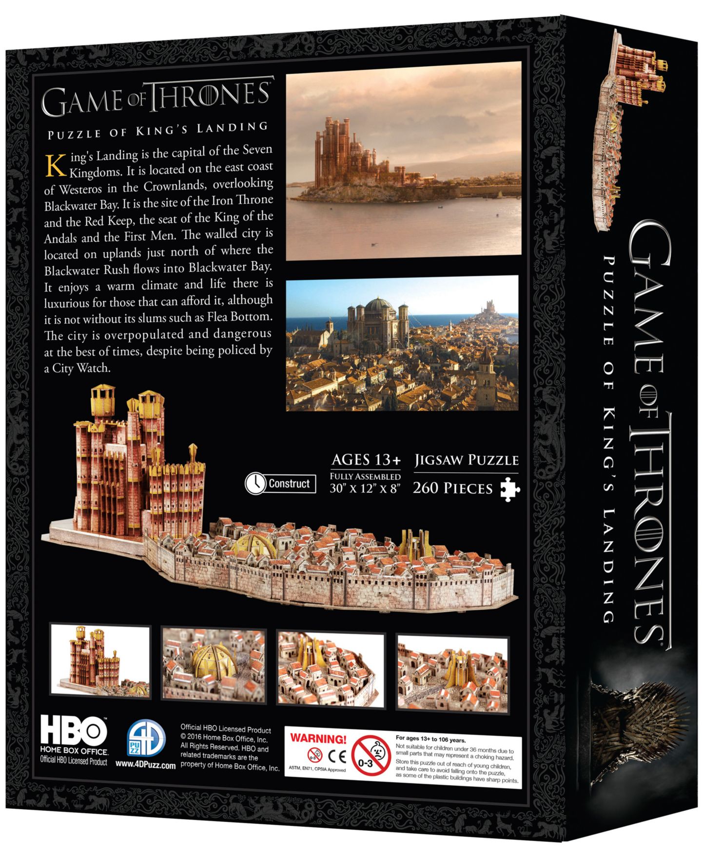Детский пазл 4D Cityscape Game of Thrones King's Landing 260 Piece 3D Puzzle, Ages 13+ — фото 19
